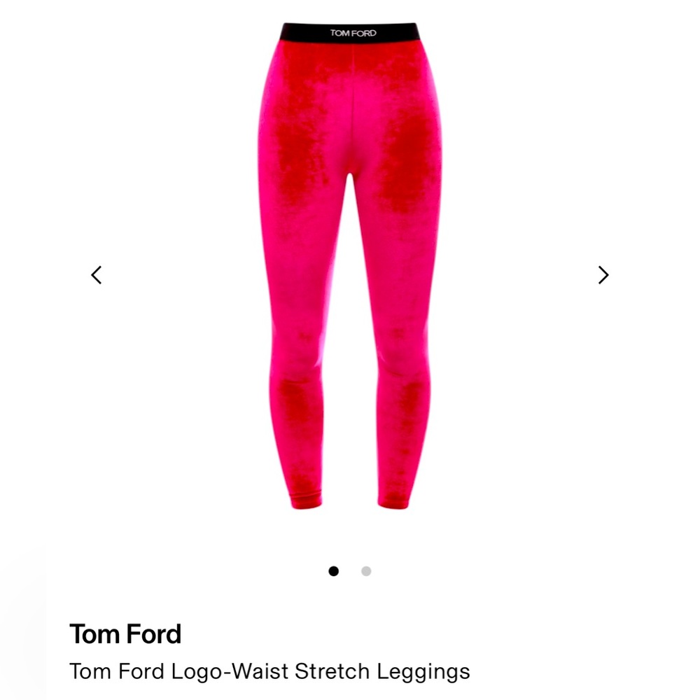 Tom Ford velvet stretch leggings, pink, Medium